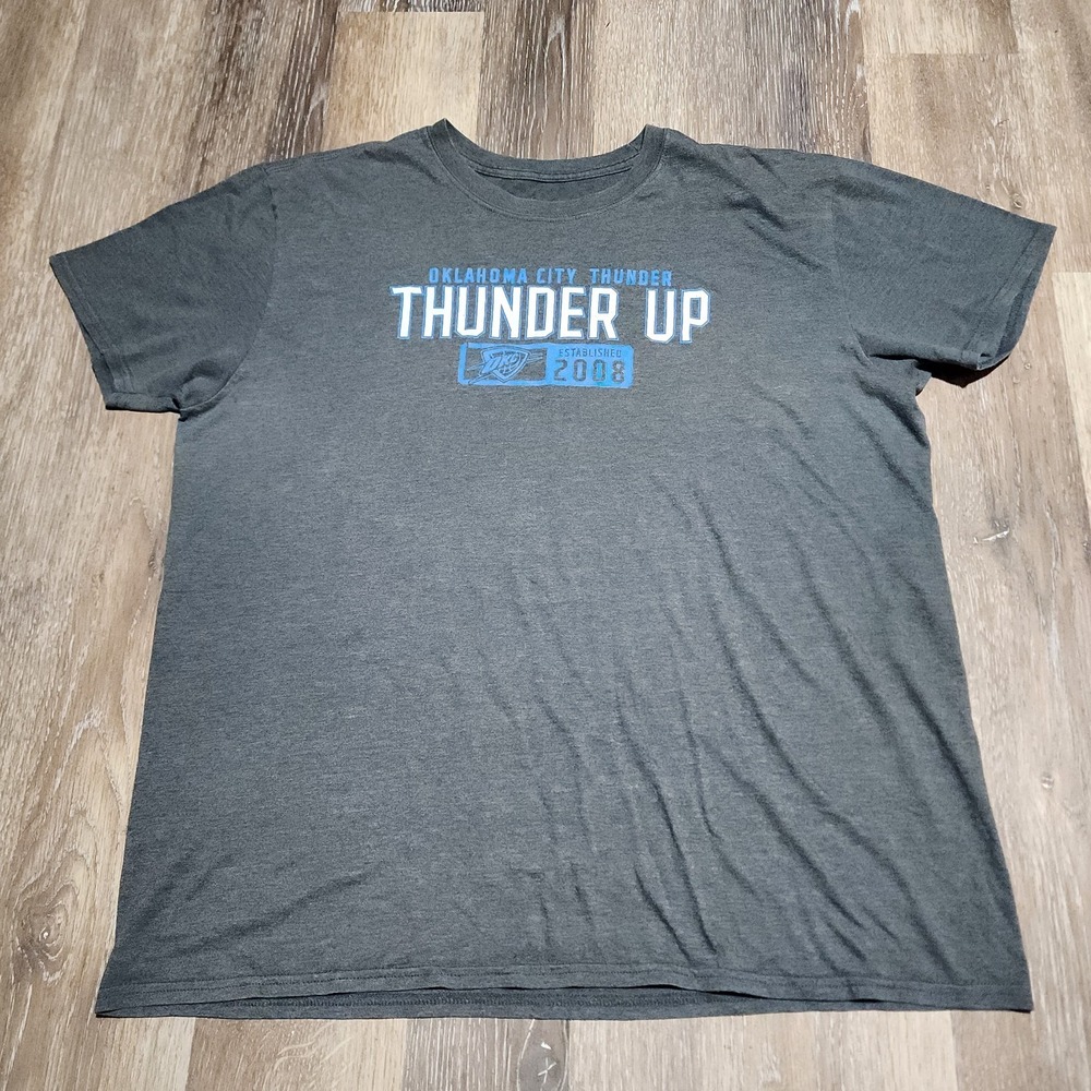 Y2K NBA OKC Thunder Up Est. 2008 Gray Shirt Size XL Basketball Champions‎